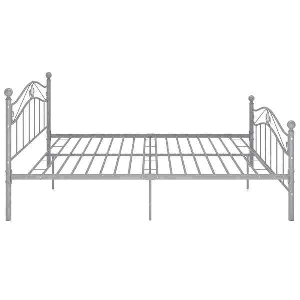 vidaXL Bed Grey Metal 140x200 cm