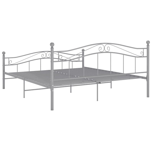 vidaXL Bed Grey Metal 140x200 cm
