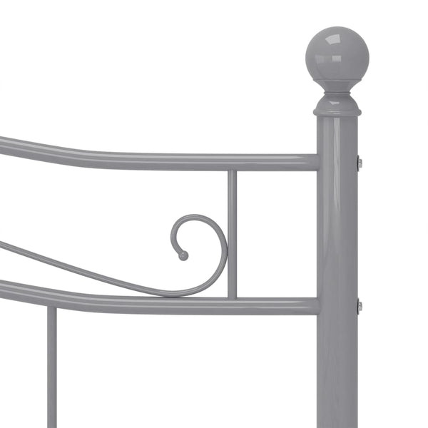 vidaXL Bed Grey Metal 140x200 cm