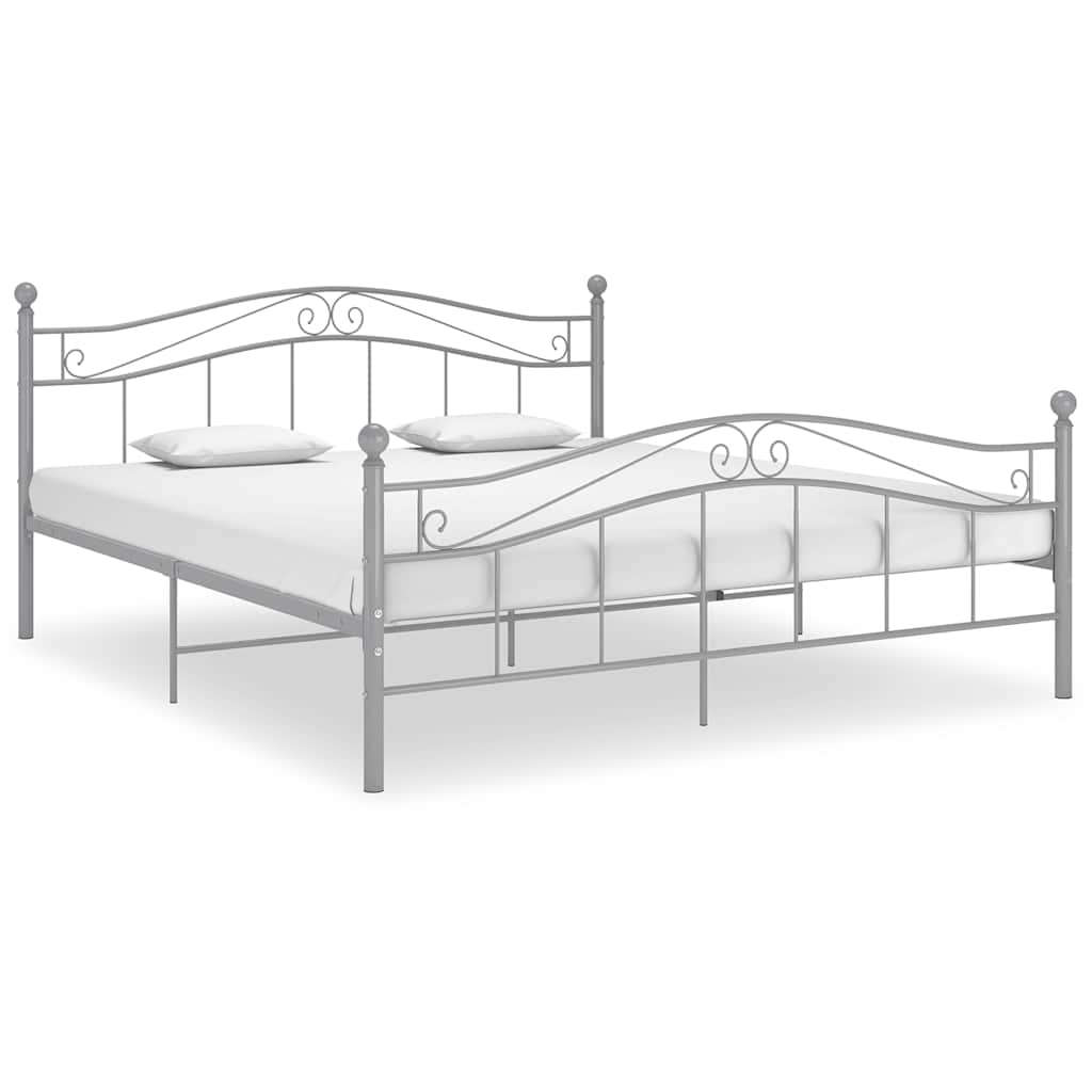 vidaXL Grey Metal Bed 180x200 cm