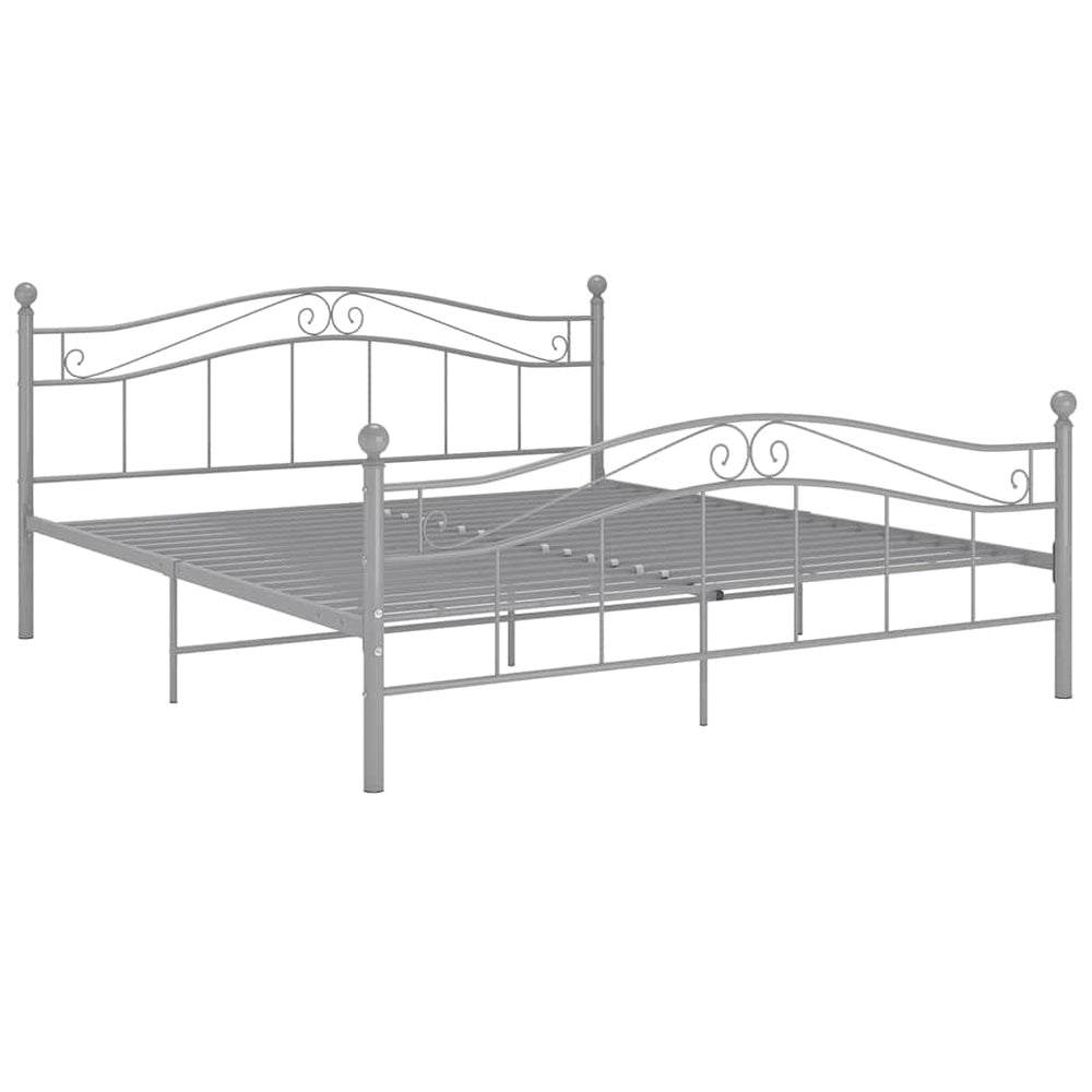 vidaXL Grey Metal Bed 180x200 cm