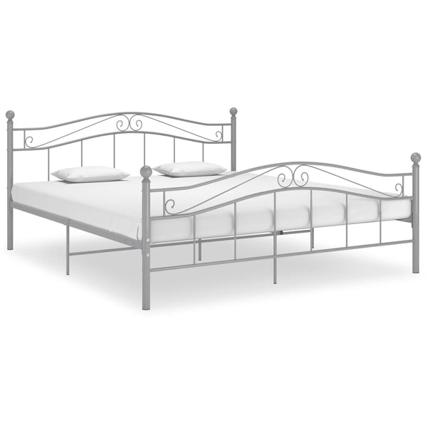 vidaXL Bed Grey Metal 200x200 cm