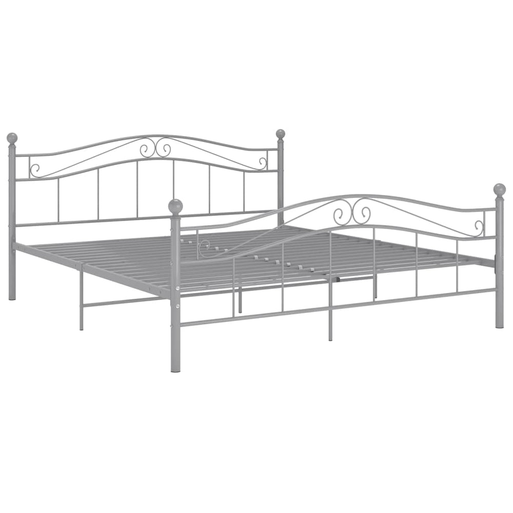 vidaXL Bed Grey Metal 200x200 cm