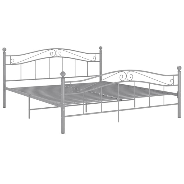 vidaXL Bed Grey Metal 200x200 cm