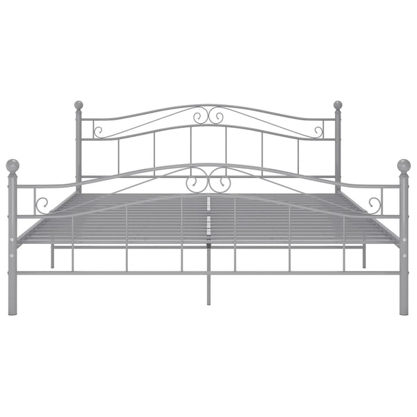 vidaXL Bed Grey Metal 200x200 cm
