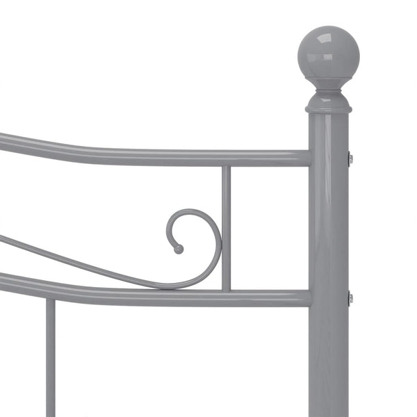 vidaXL Bed Grey Metal 200x200 cm