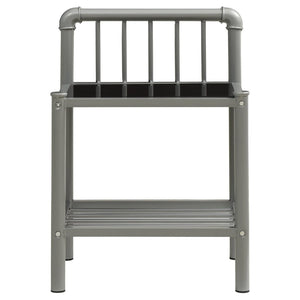 vidaXL Nightstands 2 pcs. Grey and Black Metal and Glass