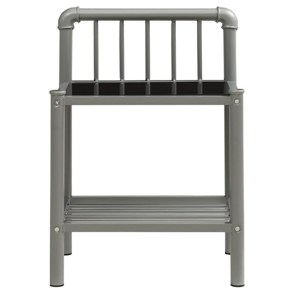 vidaXL Nightstands 2 pcs. Grey and Black Metal and Glass