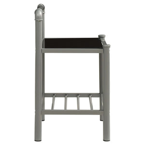 vidaXL Nightstands 2 pcs. Grey and Black Metal and Glass