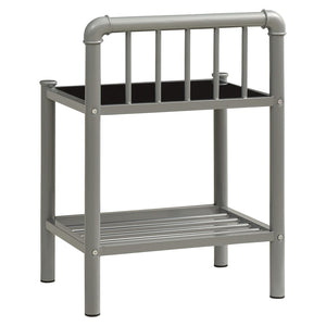 vidaXL Nightstands 2 pcs. Grey and Black Metal and Glass