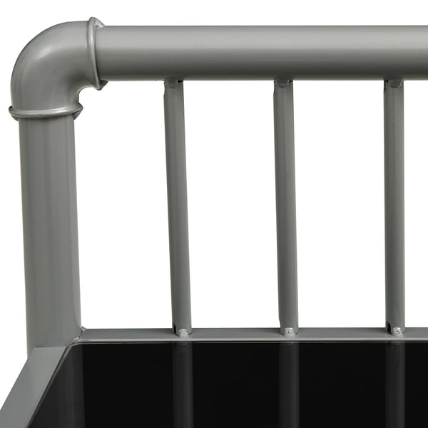 vidaXL Nightstands 2 pcs. Grey and Black Metal and Glass