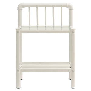 vidaXL Nightstands 2 pcs White Transparent Metal and Glass