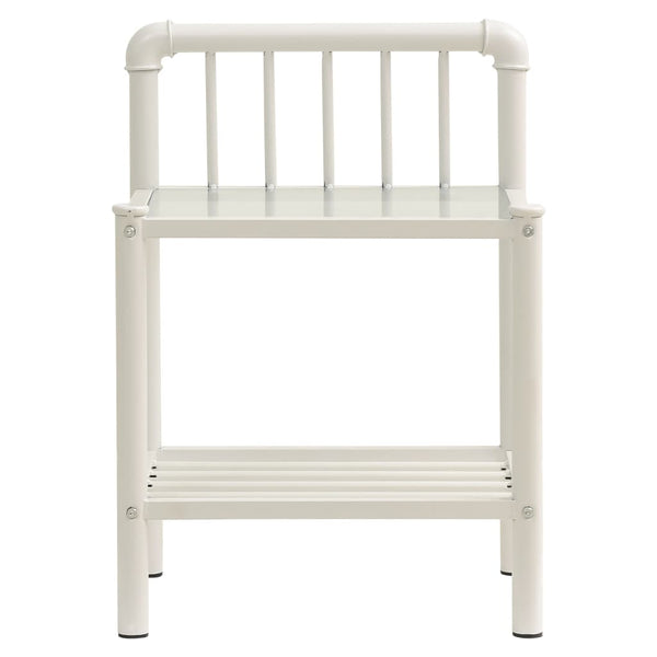 vidaXL Nightstands 2 pcs White Transparent Metal and Glass