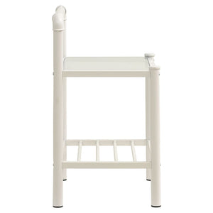 vidaXL Nightstands 2 pcs White Transparent Metal and Glass