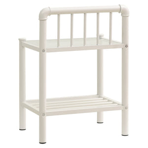 vidaXL Nightstands 2 pcs White Transparent Metal and Glass