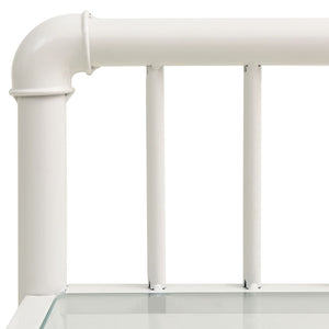 vidaXL Nightstands 2 pcs White Transparent Metal and Glass