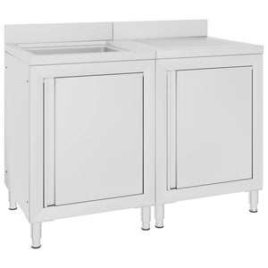 vidaXL Commercial Sink Cabinet Stainless Steel 120x60x96 cm