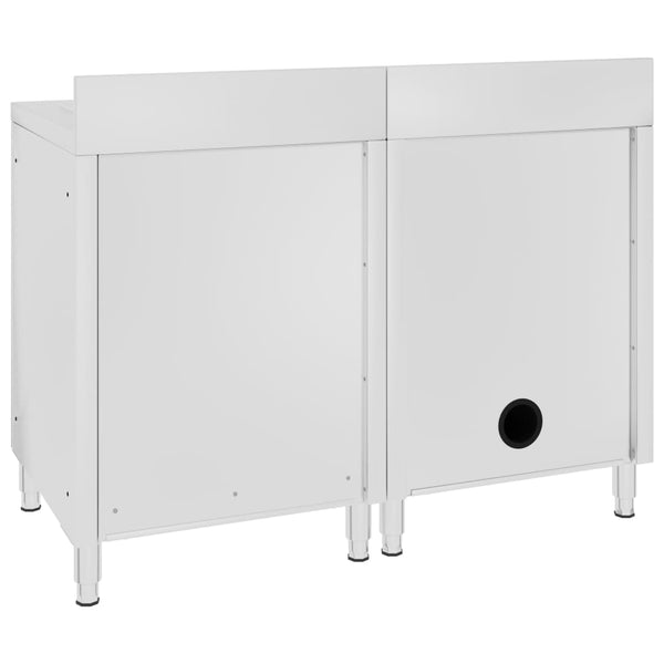 vidaXL Commercial Sink Cabinet Stainless Steel 120x60x96 cm