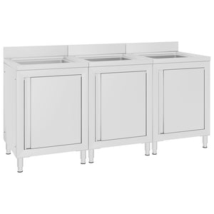vidaXL Commercial Sink Cabinets 2 pcs Stainless Steel