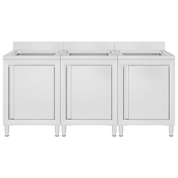 vidaXL Commercial Sink Cabinets 2 pcs Stainless Steel