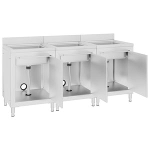 vidaXL Commercial Sink Cabinets 2 pcs Stainless Steel