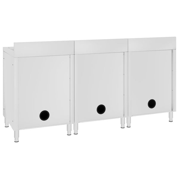 vidaXL Commercial Sink Cabinets 2 pcs Stainless Steel