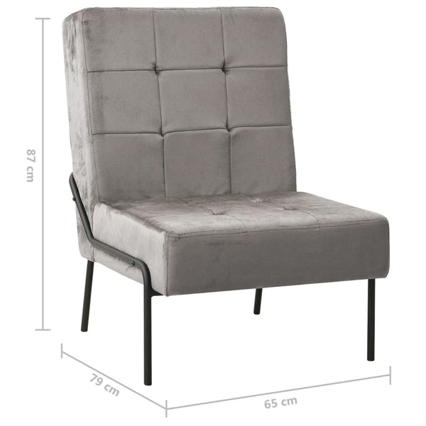 vidaXL Relax Armchair 65x79x87 cm Light Grey Velvet