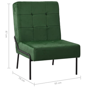 vidaXL Relax Chair 65x79x87 cm Dark Green Velvet