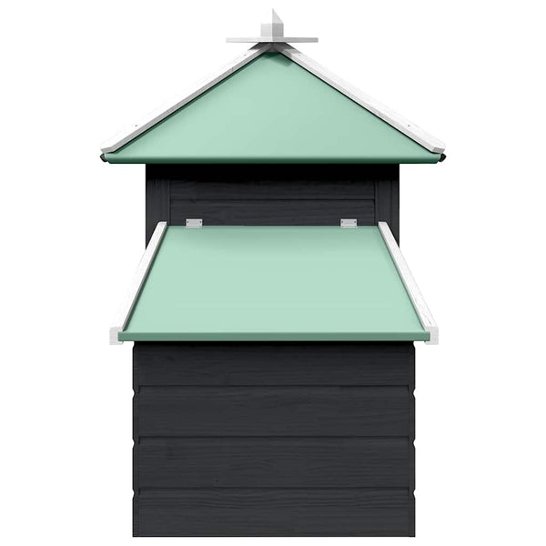 vidaXL Chicken Coop with Nest Box Grey 190x72x102 cm Solid Fir Wood