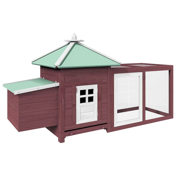 vidaXL Chicken Coop with Nest Box Mocha 190x72x102 cm Solid Fir Wood