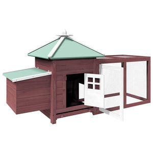 vidaXL Chicken Coop with Nest Box Mocha 190x72x102 cm Solid Fir Wood