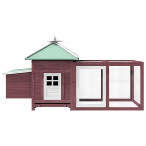 vidaXL Chicken Coop with Nest Box Mocha 190x72x102 cm Solid Fir Wood