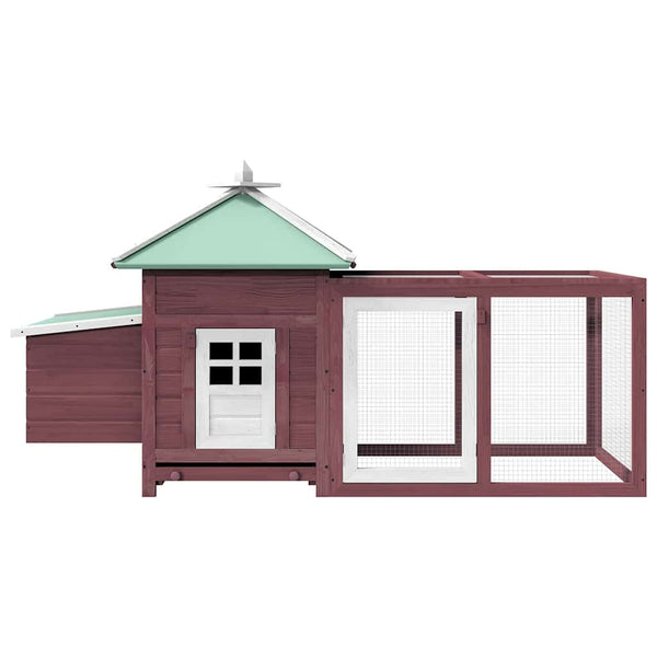 vidaXL Chicken Coop with Nest Box Mocha 190x72x102 cm Solid Fir Wood