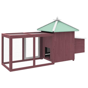 vidaXL Chicken Coop with Nest Box Mocha 190x72x102 cm Solid Fir Wood