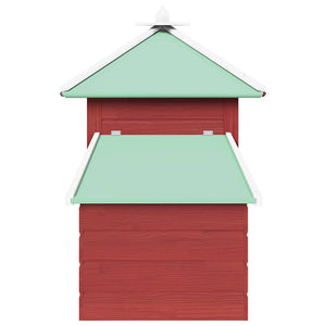 vidaXL Chicken Coop with Nest Box Red 190x72x102 cm Solid Fir Wood