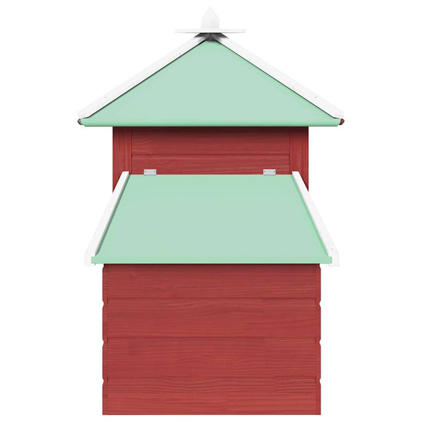 vidaXL Chicken Coop with Nest Box Red 190x72x102 cm Solid Fir Wood