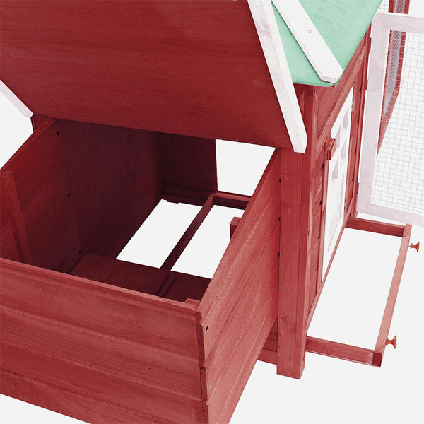 vidaXL Chicken Coop with Nest Box Red 190x72x102 cm Solid Fir Wood