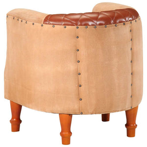 Ledersessel Braun Mango Massivholz