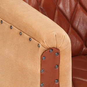 Ledersessel Braun Mango Massivholz