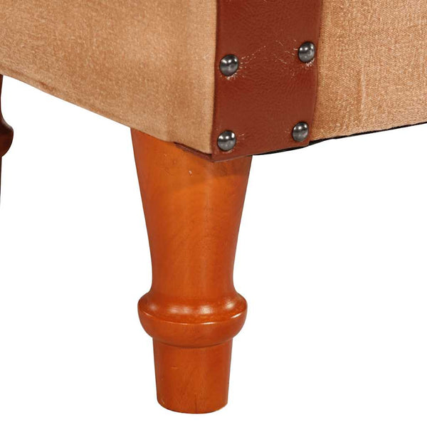 Ledersessel Braun Mango Massivholz