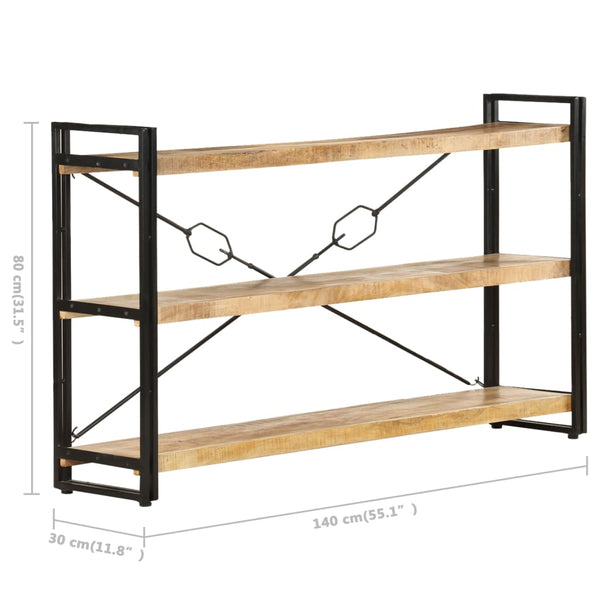 Massivholz Bücherregal Mango 140 cm
