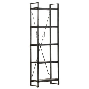 Schwarzes Bücherregal mit 5 Fächern