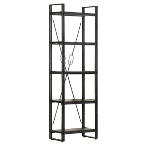 Schwarzes Bücherregal mit 5 Fächern