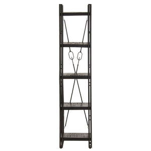 Schwarzes Bücherregal Mango Massivholz 180cm