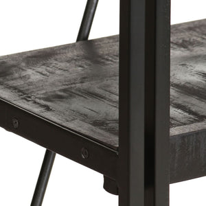 Schwarzes Bücherregal Mango Massivholz 180cm