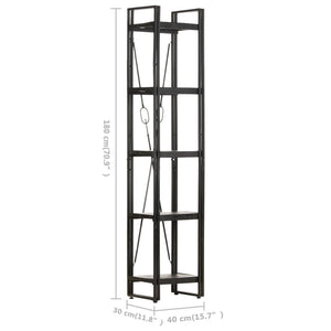 Schwarzes Bücherregal Mango Massivholz 180cm