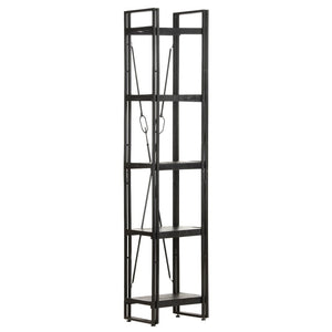 Schwarzes Bücherregal Mango Massivholz 180cm