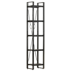 Schwarzes Bücherregal Mango Massivholz 180cm
