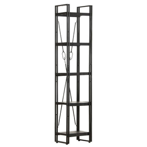 Schwarzes Bücherregal Mango Massivholz 180cm