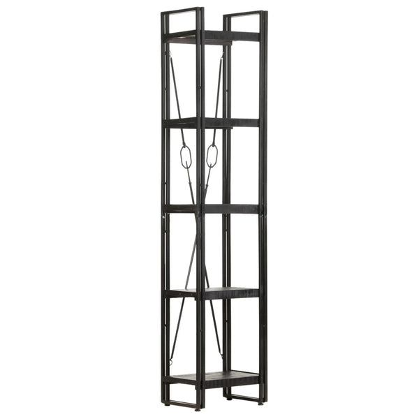 Schwarzes Bücherregal Mango Massivholz 180cm
